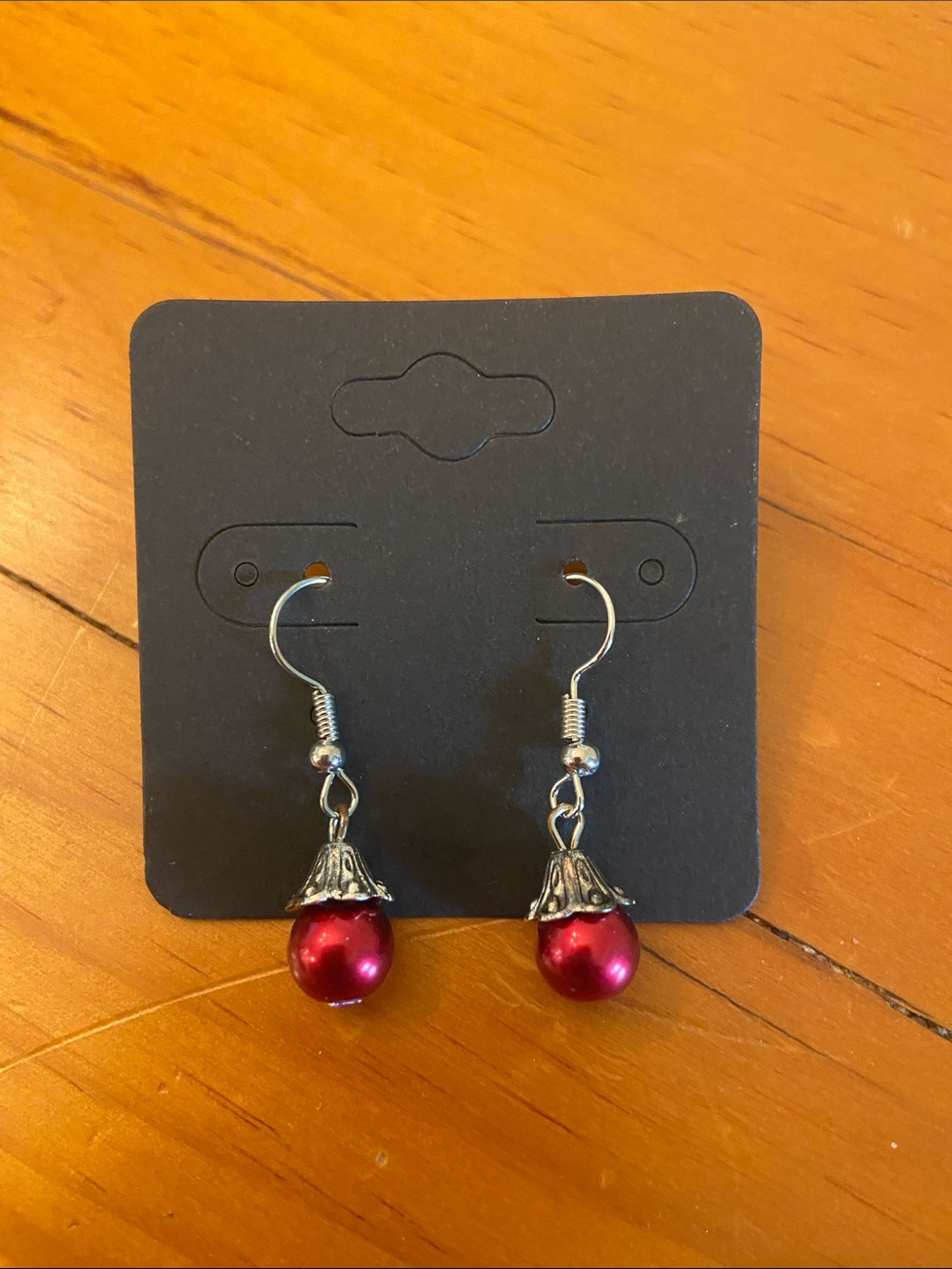 Red Pearl Drop Earrings - Women Jewelry